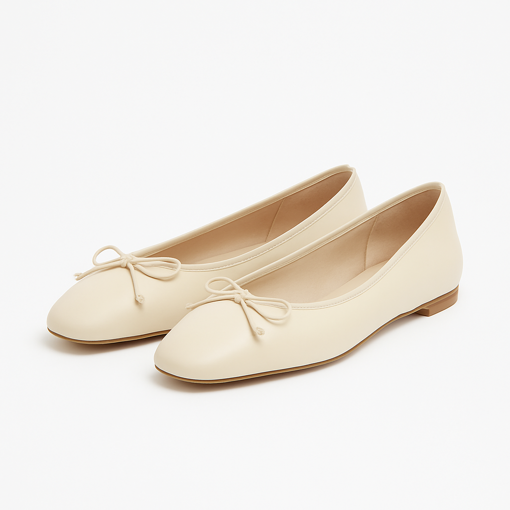 Cremefarbene Ballerinas - Arlstein Schuhe