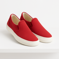 Rote Segeltuch Slip-Ons - Arlstein Schuhe